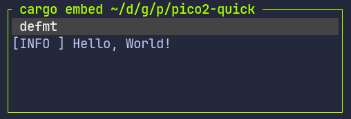 cargo embed с defmt